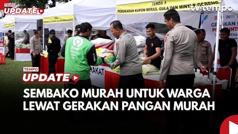 Youtube Thumnail image of : Polri Salurkan 50 Ton Beras hingga 5 Ribu Kantong Gula lewat Gerakan Pangan Murah