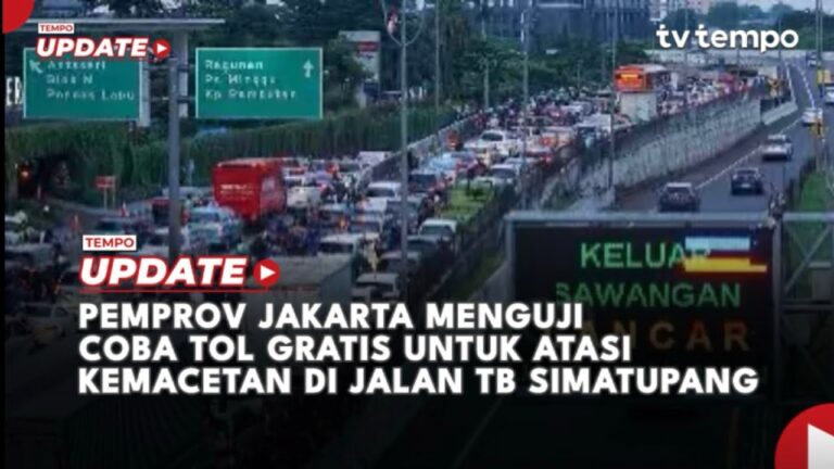 Youtube Thumnail image of : Pemprov Jakarta Menguji Coba Tol Gratis untuk Atasi Kemacetan di Jalan TB Simatupang