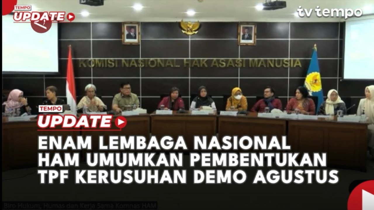 Youtube Thumnail image of : Enam Lembaga Nasional HAM Umumkan Pembentukan Tim Pencari Fakta Kerusuhan Demo Agustus