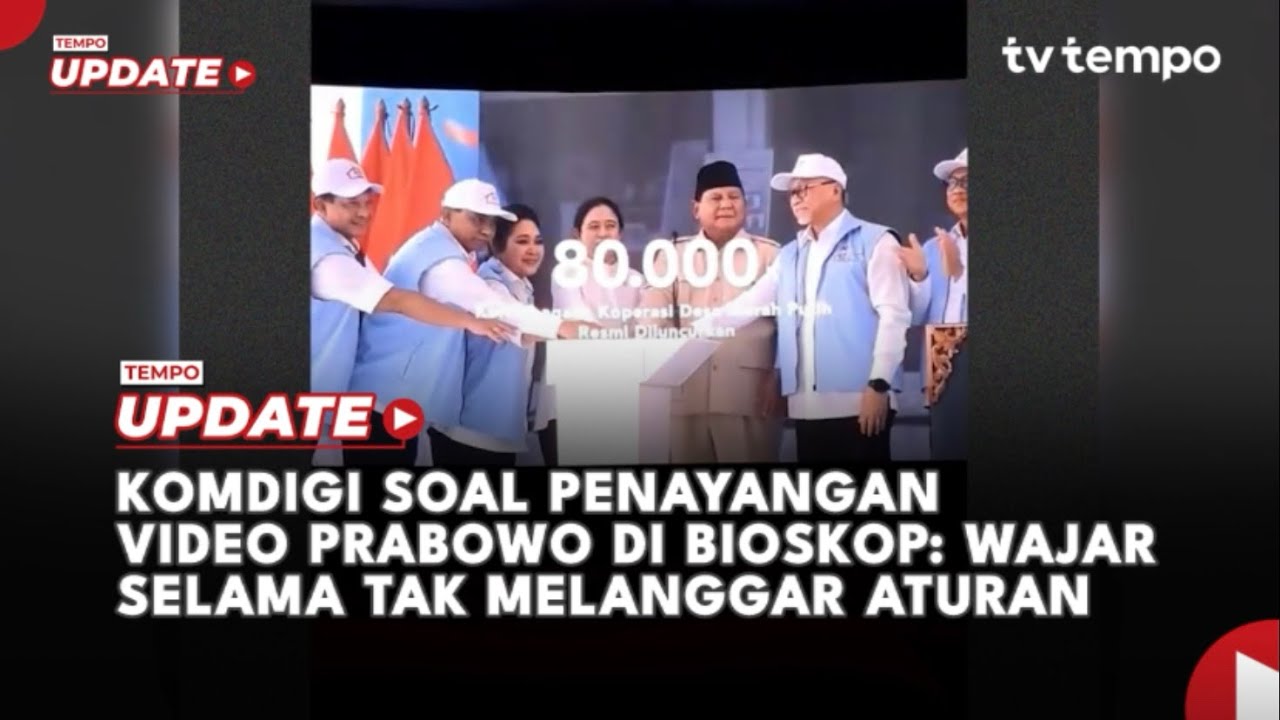 Youtube Thumnail image of : Komdigi soal Penayangan Video Prabowo di Bioskop: Wajar Selama Tak Melanggar Aturan