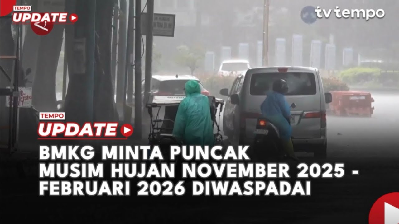 Youtube Thumnail image of : BMKG: Waspadai Puncak Musim Hujan November 2025 - Februari 2026