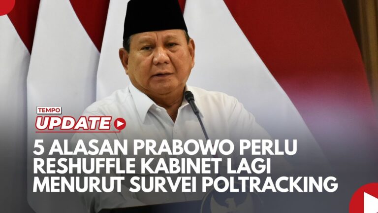 Youtube Thumnail image of : 5 Alasan Prabowo Perlu Reshuffle Kabinet Lagi Menurut Survei Poltracking