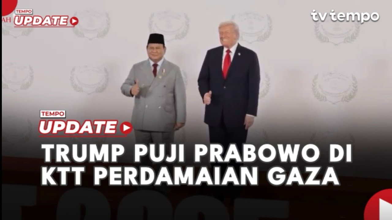Youtube Thumnail image of : Trump Puji Prabowo di KTT Perdamaian Gaza