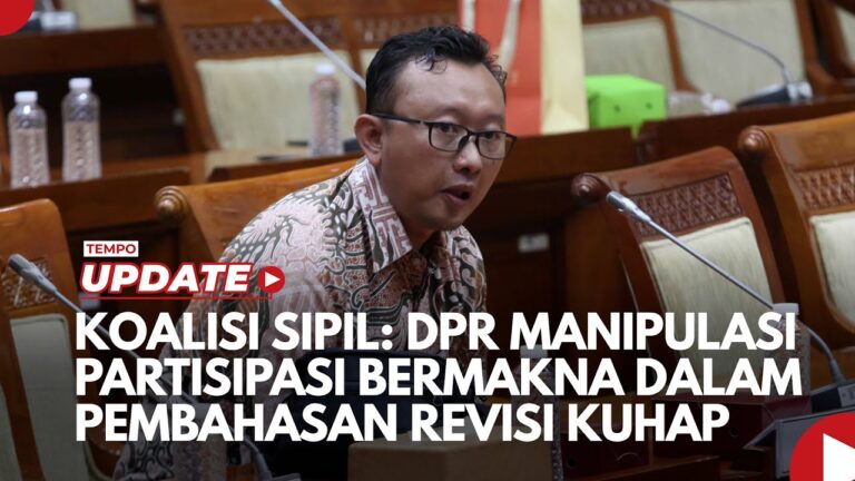 Youtube Thumnail image of : Koalisi Sipil DPR Memanipulasi Partisipasi Bermakna dalam Pembahasan Revisi KUHAP