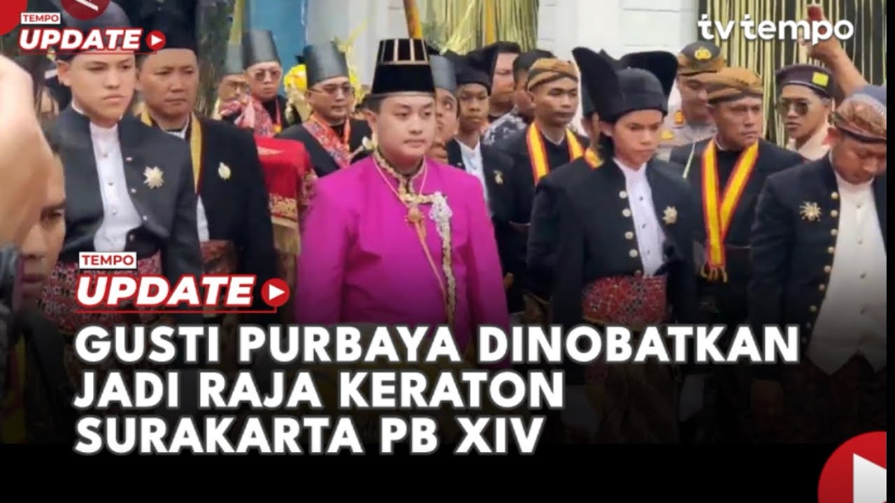Youtube Thumnail image of : Gusti Purbaya Dinobatkan Jadi Raja Keraton Surakarta PB XIV