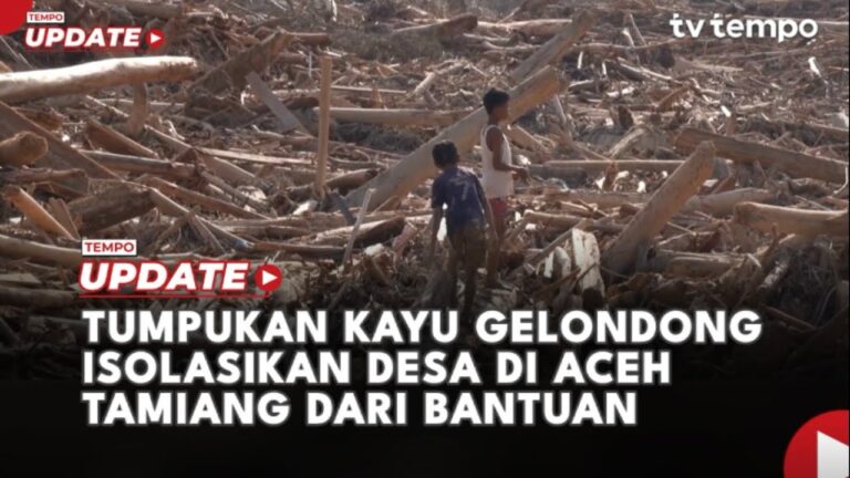 Youtube Thumnail image of : Tumpukan Kayu Gelondong Isolasi Desa di Aceh Tamiang dari Bantuan
