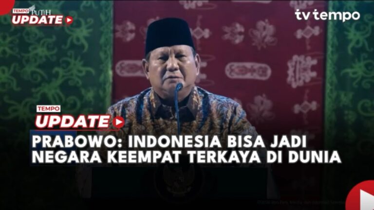 Youtube Thumnail image of : Prabowo: Indonesia Bisa Jadi Negara Keempat Terkaya di Dunia