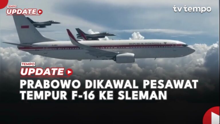 Youtube Thumnail image of : Prabowo Dikawal Pesawat Tempur F-16 ke Sleman
